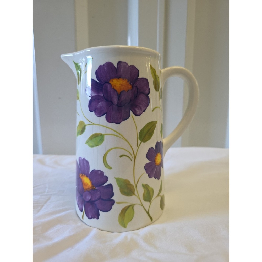 Tele-floral Hand Painted and Designed Glazed Floral Pitcher made in China